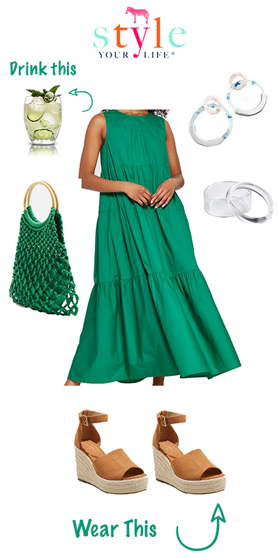 Cocktail Hour Outfit Green Dress