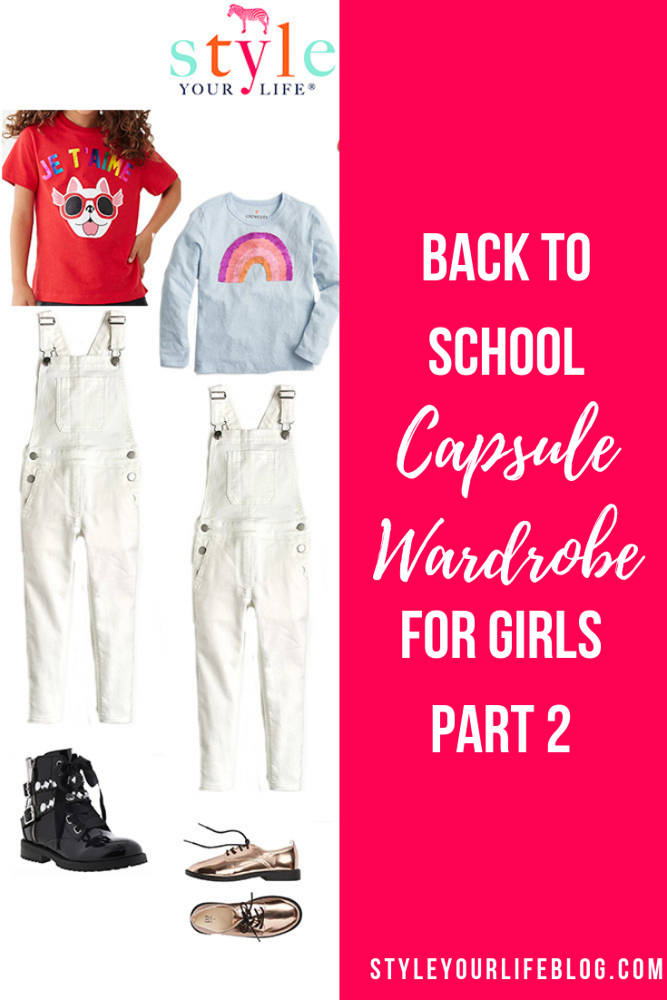 See how to style this adorable back to school girls capsule wardrobe!