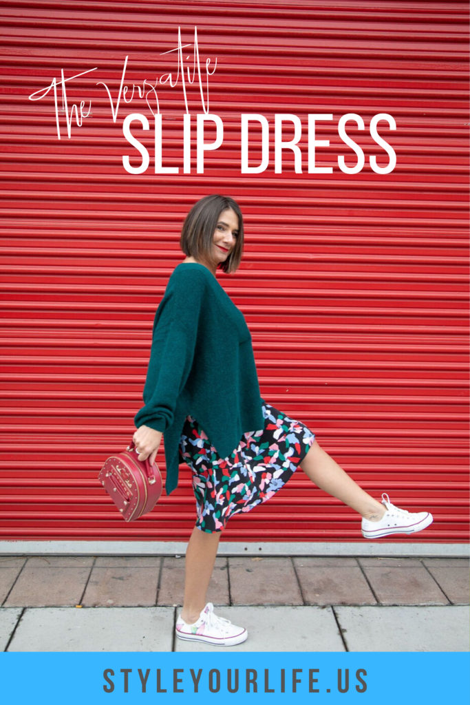 Styling a Slip Dress with oversized sweater