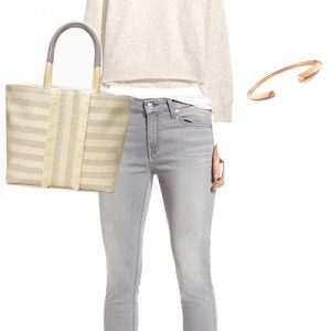 Cream and Grey Outfit Perfect for Fall