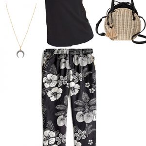 Summer Trend Pull On Floral Pants Outfit